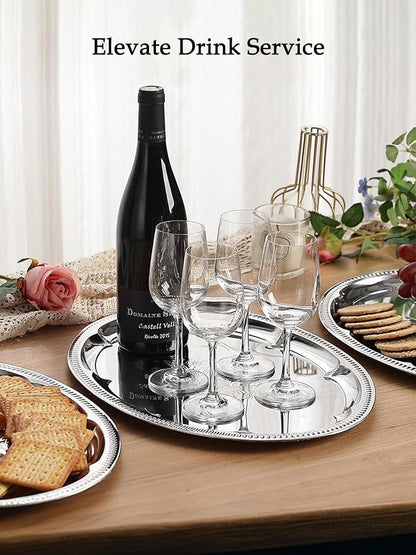 4-Pack 15.7" x 11.8" Silver Serving Trays