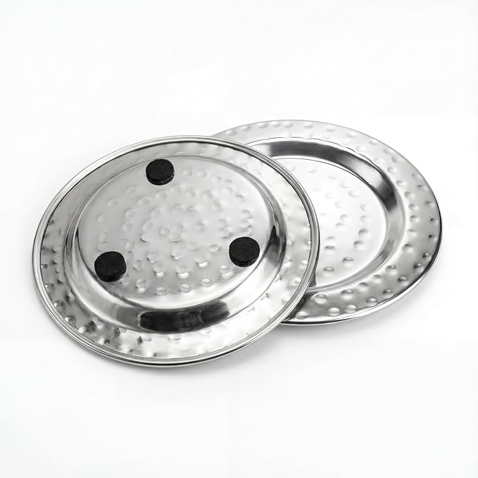4" Stainless Steel Hammered Drink Coasters Set of 4