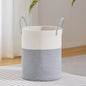 VIPOSCO Large Laundry Hamper, Tall Woven Rope Storage Basket for Blanket, Toys, Dirty Clothes in Living Room, Bathroom, Bedroom - 53L Grey & White