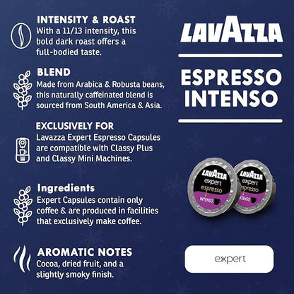 Lavazza Classy Plus Coffee Maker – 72 Count Intenso Espresso Capsules – Dual Brew Espresso & Lungo Machine Compatible Expert Capsules