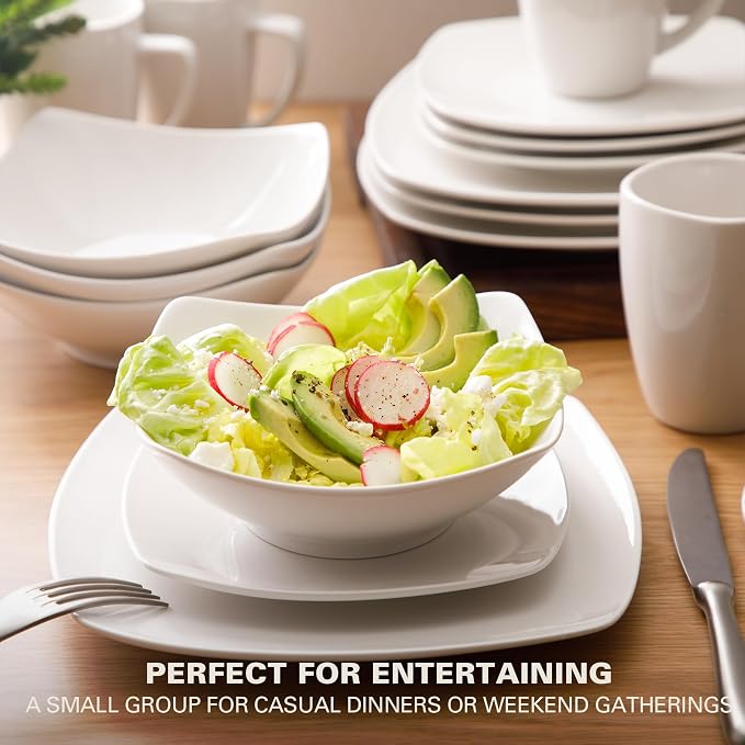 Gibson Home Zen Buffet White Porcelain Dinnerware Set