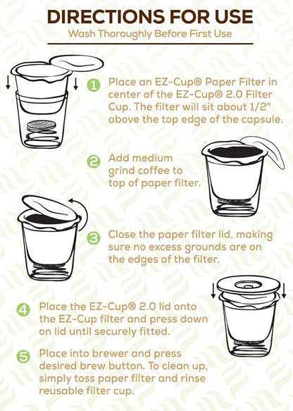 Perfect Pod EZ-Cup Disposable Paper Filters with Patented Lid Design for Reusable Coffee Pods 8-Pack (400 Filters)