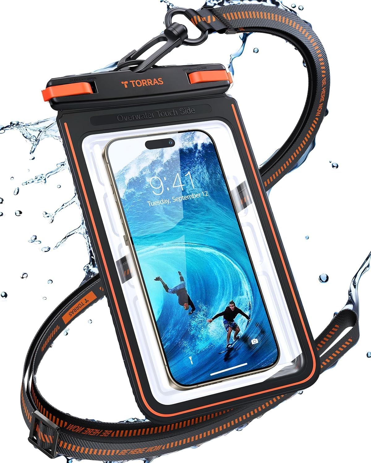 TORRAS IPX8 Waterproof Phone Pouch Floating, Underwater Screen Touchable, Water Proof Case with Lanyard for iPhone 16 Pro Max 15 S25, Cellphone Dry Bag Cruise Essentials 7.0 inch, Black