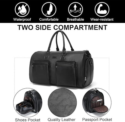 Modoker Rolling Garment Bag for Travel Wheeled Duffel Bag Luggage Suit Travel Bags for Men and Women,3 in 1 Carry on Convertible Garment Bag with Wheels,Black