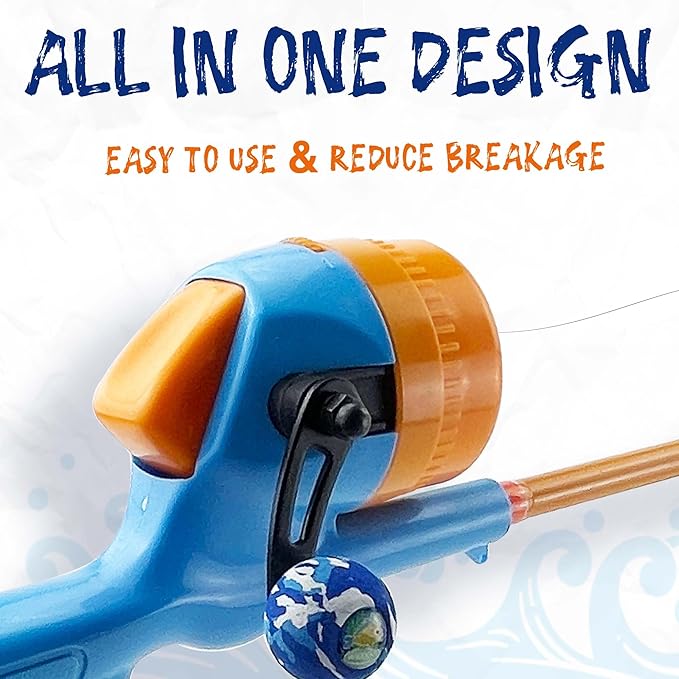 Kids Fishing Pole, Telescopic Fishing Rod, Toddler Collapsible Fishing Rod and Reel Combo with Tackle Box, Fishing Line, Bobber, and Soft Lures for Boy, Girl, Youth, Beginner, Over 4 Years Old