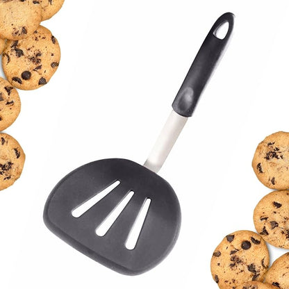 StarPack Premium Flexible Wide Silicone Turner Spatula - High Heat Resistant to 600°F, Hygienic One Piece Design, Non Stick Rubber Kitchen Utensil for Fish, Egg, Pancakes, Cookies & more (Stormy Grey)