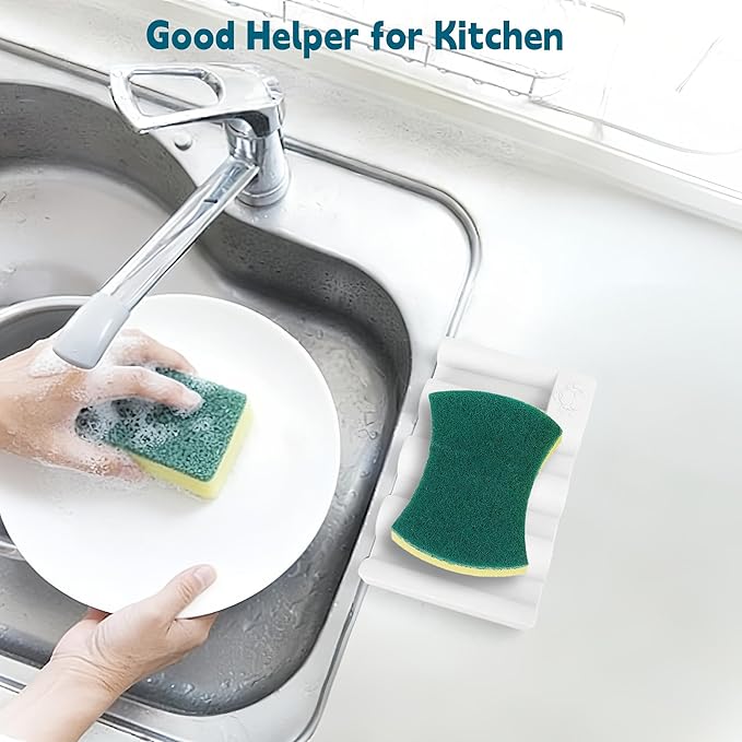 Silicone Soap Dish, Self Draining Soap Holder Perfect for Shower, Bathroom Sink, Kitchen Sink & Travel, Non-Slip Bar Soap Holder Extend Soap Life, Keep Soap Bars Dry Clean & Easy Cleaning (White-1PCS)