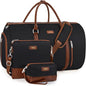 Convertible Garment Duffel Bags for Travel - Carry On Garment Bags With Toiletry Bag Large Weekender Bags for Women Men 2 in 1 Hanging Suitcase Suit Travel Duffel Overnight Bags 4pcs Set