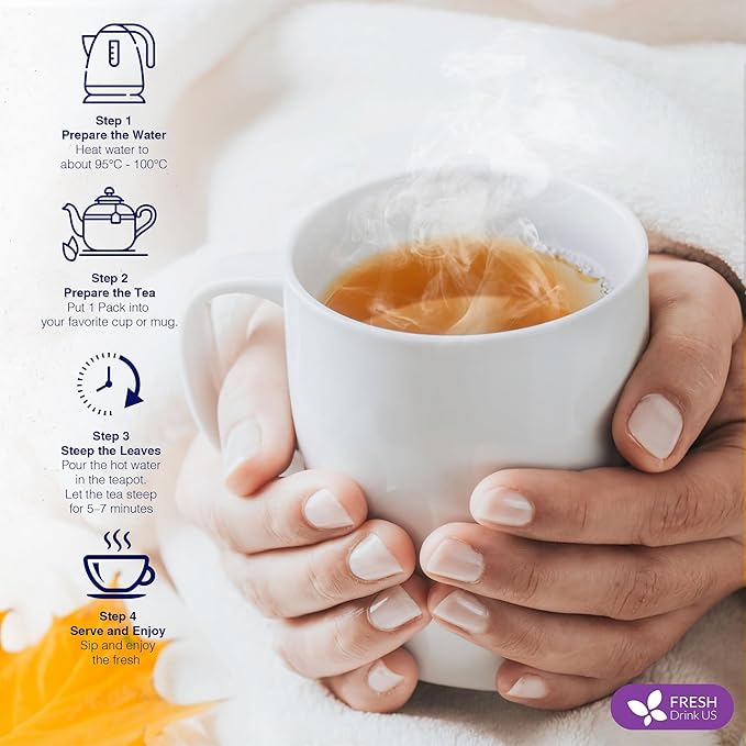 FreshDrinkUS, Premium Liver Herbal Detox Tea – Strong Blend Of Milk Thistle, Hibiscus, Peppermint & Ginger | Fennel, Lemongrass & Orange Peel with Stevia | Vibrant Caffeine-Free Botanical Blend