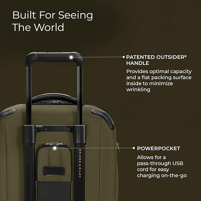 Briggs & Riley International 21" Carry On Expandable Spinner - Luggage for Travel, Suitcases with Wheels, Softside Rolling Bag for Men & Women - ZDX Collection, Hunter