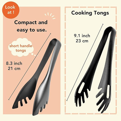 Seki Japan Stylish Kitchen Tool, Flexible Non Stick Heat Resistant Nylon Food Tong, Cooking Serving Pasta Tongs, for Spaghetti, Salad, BBQ, Grilling and Frying