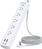 2 Prong Power Strip, 2 to 3 Prong Outlet Adapter with 5 AC & 4 USB Ports (2 USB C), 5FT Braided Cord, 1700J Two Prong Surge Protector, Wall Mountable, Ideal for Old House Non-Grounded Outlets