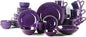 Pearl Dots Stoneware Dinnerware Set (Purple, 56pc Set)