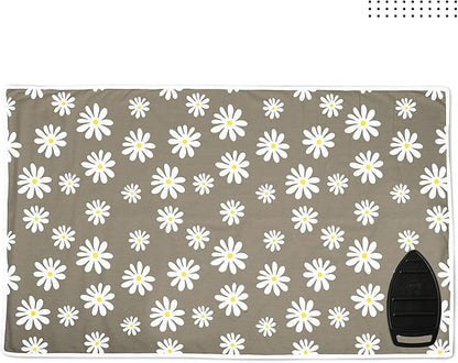 Encasa XO Ironing Mat/Pad (Large 48"x28") with 3mm Padding & Silicone Iron Rest for Steam Pressing on Tabletop or Bed - Heat Resistant, Portable, Quilting & Travel Blanket - Daisy Grey