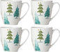 Lenox 880069 Balsam Lane 4-Piece Mug Set, Christmas Drinkware, Holiday Hosting