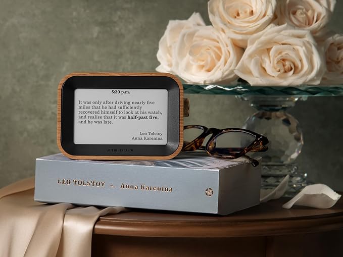 Author Literary Quote Clock – Tells Time Using Book Quotes | Unique Gift for Book Lovers | New Quote Every Minute Clock Vol 1