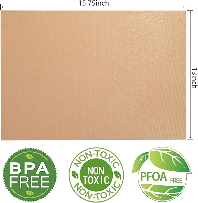 Renook Grill Mats for Outdoor Grill, Set of 6 Copper Grill Mat, Non-Stick and Reusable BBQ Copper Sheets for Gas Grilling Charcoal Electric Barbecue Cooking Accessories, PFOA Free, 15.75 X 13in