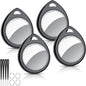 Air Tracker Tags-4 Pack, 5.3 Bluetooth Tracker Work with Apple Find My (iOS Only), 100dB Sound, Smart Tag with Keychain/Lanyard, Item Finder for Luggage/Key/Suitcase, Replaceable Battery, Black.