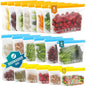 IDEATECH 20Pack Reusable Bags Dishwasher Safe, Leakproof Reusable Freezer Bags, BPA Free Healthy Food Storage Contaizers Sandwich Snack Baggies for Lunch Travel(8 Gallon 6 Quart 6 Snack,Colored)