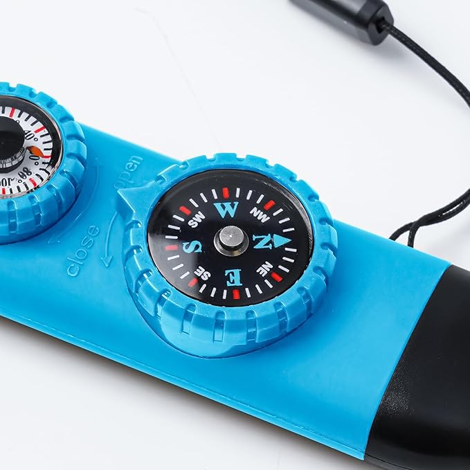 Emergency Survival Safety Whistle，Whistle for Kids with Lanyard,Compass,Thermometer,Ideal for Kayaking, Boating, Hiking, Camping, Climbing
