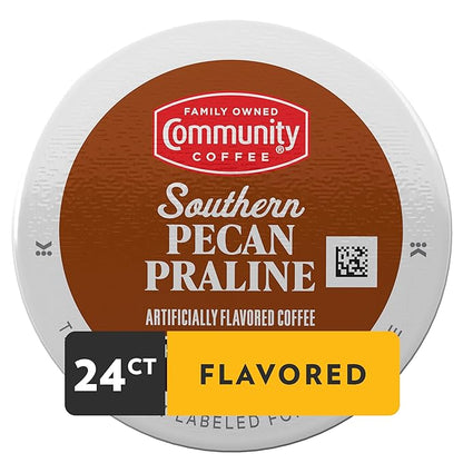 Community Coffee Southern Pecan Praline Flavored 24 Count Keurig K-Cup Coffee Pods, Medium Roast, 24 Count (Pack of 1)