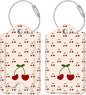 Fintie Luggage Tags, Privacy Cover ID Label with Stainless Steel Loop and Address Card for Travel Bag Suitcase - Cherry (2 Piece)