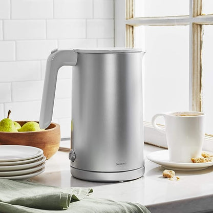 ZWILLING Enfinigy Cool Touch 1.5-Liter Electric Kettle, Cordless Tea Kettle & Hot Water, Silver