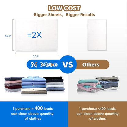 Laundry Detergent Sheets - 400 Loads Boys Santal Laundry Sheets for Dorm,College,Home,Hotel,Apartment,Camping,Cruise,Road Trip,Beach Vacation,Backpack,Small Space, Family School Travel Essentials