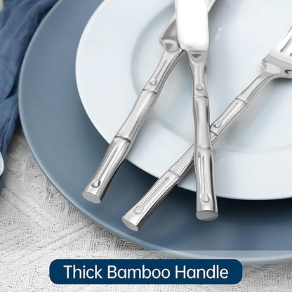 Silverware Set 40-Piece Bamboo Pattern Service