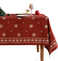 ISAENNE Designer Christmas Red Extra Long Rectangle Tablecloth,Linen Table Cloth with Snowflakes Pattern,Wrinkle Resistant Decor Tablecloths for Dining Kitchen Thanksgiving,67"*118"-Carol C
