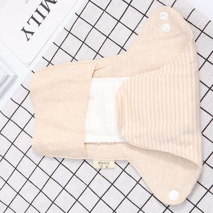 2pcs Reusable Washable Menstrual Pads Organic Cotton Panty Liners Strong Absorbent Breathable Sanitary Towels for Women Period and Postpartum Use Foldable Travel-Friendly