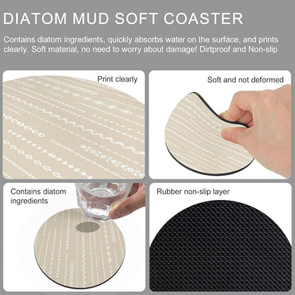 Modern Geometric Coasters Set of 6, Absorbent Coasters