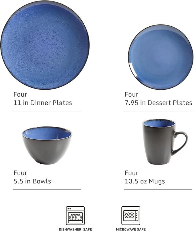 Gibson Elite Soho Lounge Round Reactive Glaze Stoneware Dinnerware Set