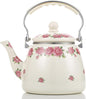Tea Kettle Pot for Stove Top,Porcelain Large Enamel Teakettle,3.3L Colorful Teapot Floral Ceramic for Stovetop,Retro Classic Design