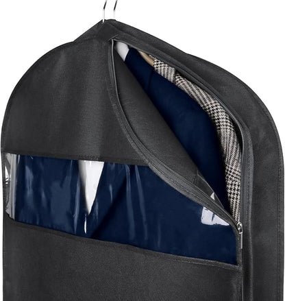 Zilink GarMen&Woment Bags for Hanging Clothes 43/'' Suit Bags for Men&Women Travel with 2 Large Mesh Pockets and Clear Window, for Suit, Coat, Dress, Set of 2