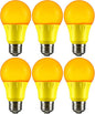 Sunlite 40472 LED A19 Colored Light Bulb, 3 Watts (25w Equivalent), E26 Medium Base, Non-Dimmable, UL Listed, Party Decoration, Holiday Lighting, 6 Count, Amber