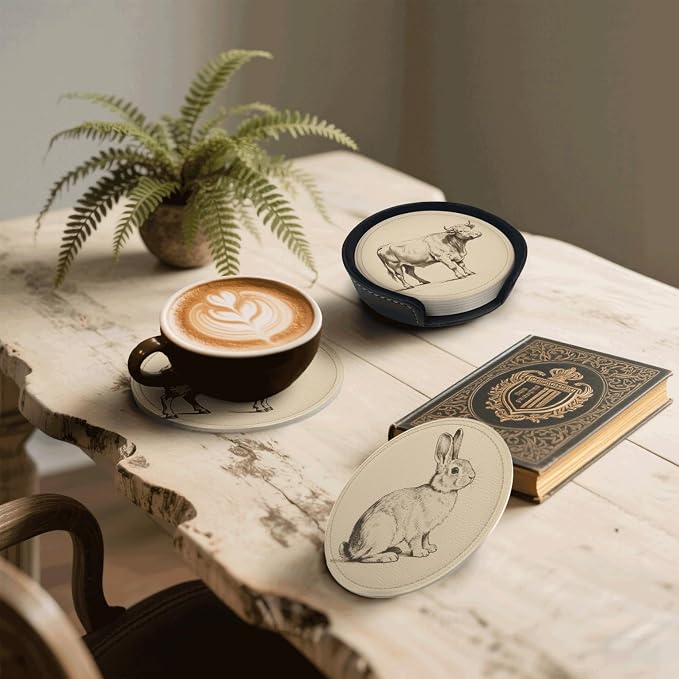 6 Pcs Farm Animals Drink Coasters