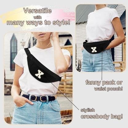 MAXTOP Large Crossbody Fanny Pack with 4-Zipper Pockets,Gifts for Enjoy Sports Festival Workout Traveling Running Casual Hands-Free Wallets Waist Pack Phone Bag Carrying All Phones
