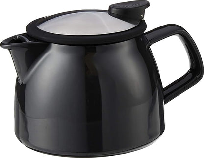 FORLIFE Bell Ceramic Teapot with Basket Infuser, 16-Ounce/470ml, Black Graphite
