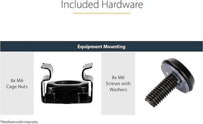 StarTech.com 2U Server Rack Shelf - Universal Rack Mount Cantilever Shelf for 19" Network Equipment Rack & Cabinet - Heavy Duty Steel – Weight Capacity 125lb/56kg - 18" Deep Tray, Black (CABSHELFHD)