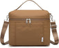 NOL Natural Organic Lifestyle Insulated Lunch Bags for Women Cooler Bag Lightweight Nylon Waterproof Lunch Box For Work (Medium(normal),Brown