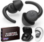 Ear Plugs for Sleeping: Reusable Earplugs for Sleep, Snoring Blocking, Concert, Travel, Airplane, 2 Pairs Washable Soft Silicone Noise Cancelling Ear Plugs (Black)