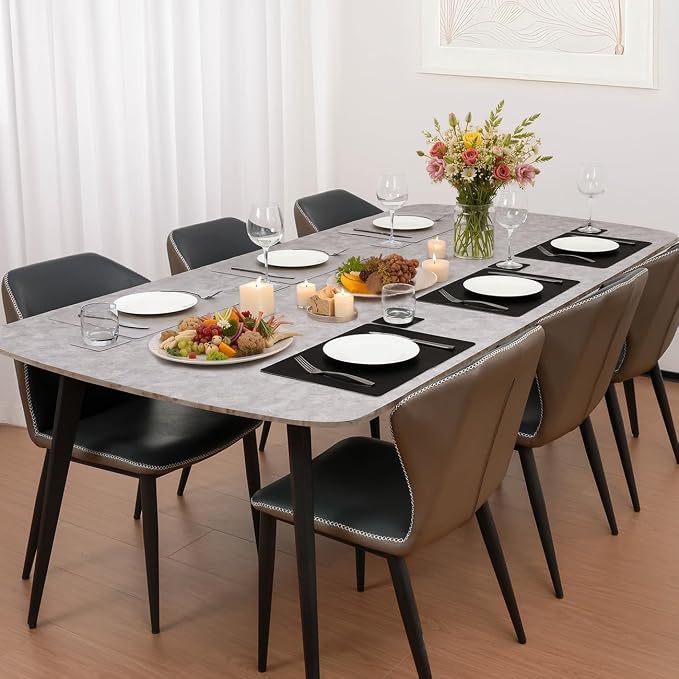 Vinyl Placemats Set of 6, Dual Sided Place Mats
