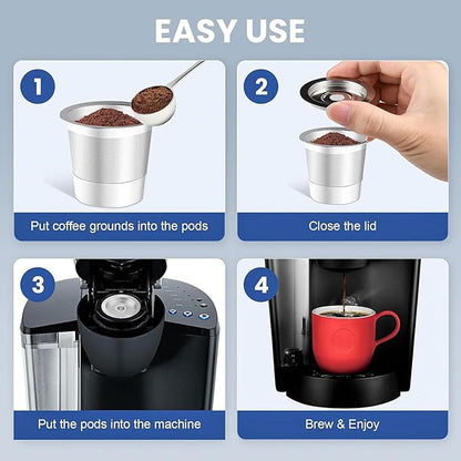Reusable K Cups Stainless Steel Coffee Capsuled Cup Refillable Coffees Capsuled K Cups Filter Accessories Universals Reusable Pods