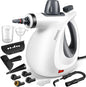 Pressurized Handheld Multi-Surface Natural Steam Cleaner with 12 pcs Accessories, Multi-Purpose Steamer for Home Use, Steamer for Cleaning Floor, Upholstery, Grout and Car (Grey)