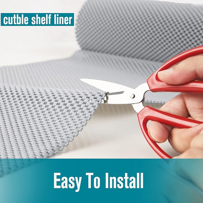 Shelf and Drawer Liner for Kitchen Cabinets Non-Adhesive, Non Slip Durable Strong Clean Long Size 12 Inches X 10 Feet, Shelves, Cabinets, Storage, Kitchen and Desks, Light Gray