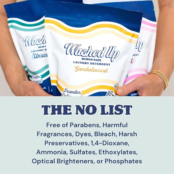 Unscented Laundry Detergent Powder | Fragrance-Free | Safe for Sensitive Groups | Powerful Clean | Plant & Mineral-Based | Made in USA