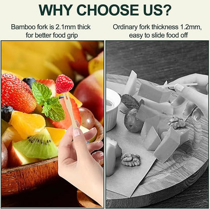 400PCS 3.5 Inch Appetizer Forks, Mini Forks, Mini Forks For Appetizers, Disposable Bamboo Forks Can Be Used For Desserts, Sandwiches, Burgers, Salads, Buffets, Drinks, Vegetables And More