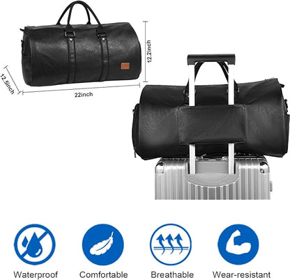 seyfocnia Convertible Travel Garment Bag,Carry on Garment Duffel Bag for Men Women - 2 in 1 Hanging Suitcase Suit Business Travel Bag