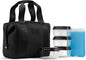 Fit & Fresh Remi Neoprene Lunch Bag For Women - Meal Prep Kit with Containers & XL Ice Pack, Self Insulating Neoprene-like Material, Machine Washable Lunch Bag, Tear-Resistant, Stain-Resistant, Black